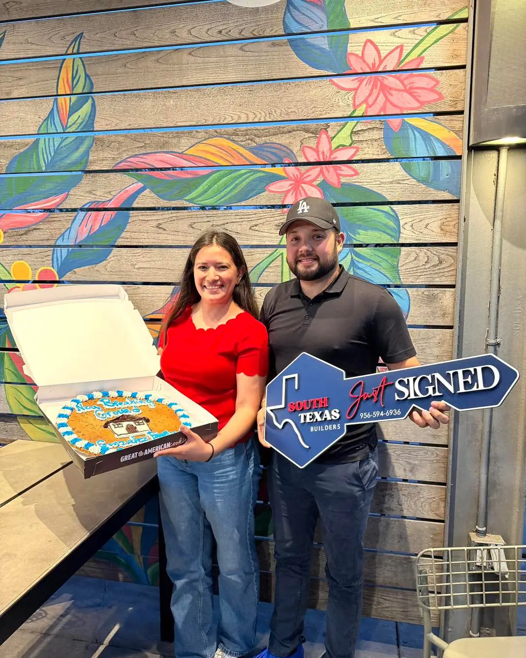 The González family celebrating their signed build contract